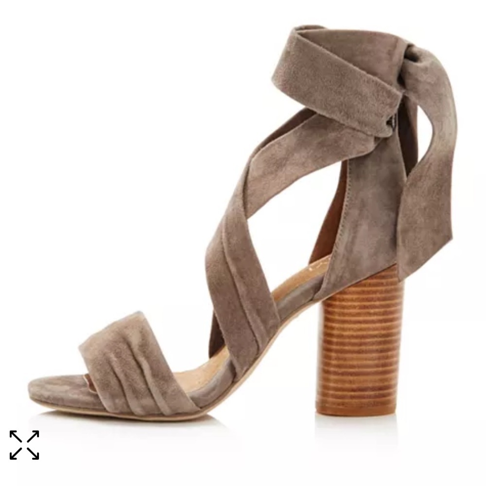 Raye Block Heel Open Toe Wrap Around Ankle Heels - image 2